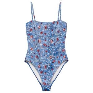 NWT Doen Marbella One piece swimsuit in Liberty solent shores Medium